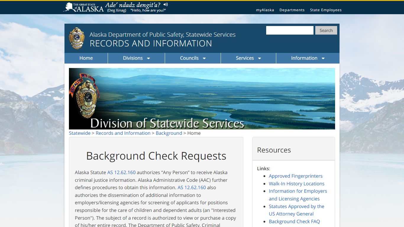 Home - Background - Alaska Department of Public Safety